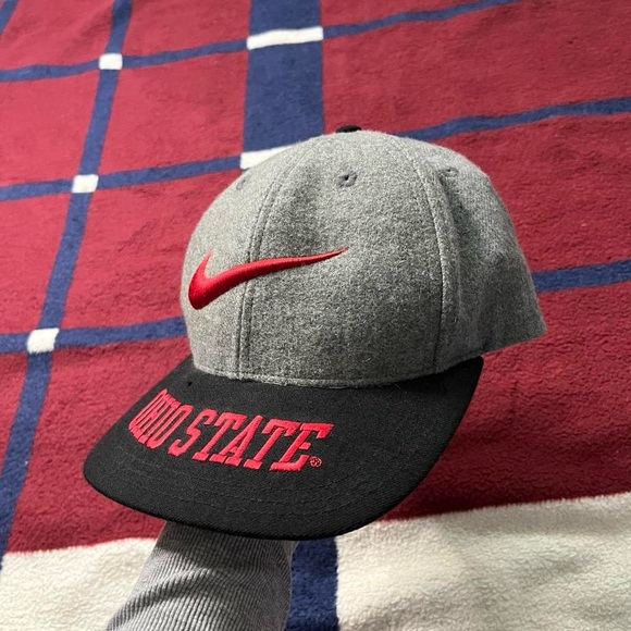 Vintage Rare Ohio State Buckeyes Nike Team Sports Snapback Hat Cap Swoosh grey - Picture 2 of 5